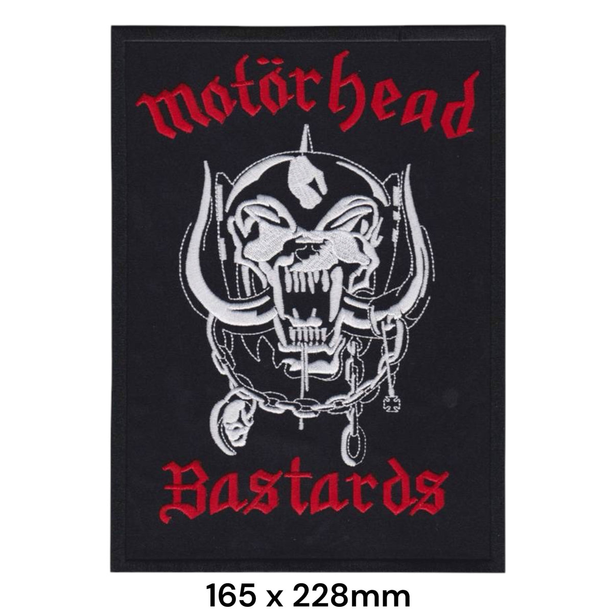 Motörhead Bastards XXL Back Patch Black Red White Embroidered 165x228mm