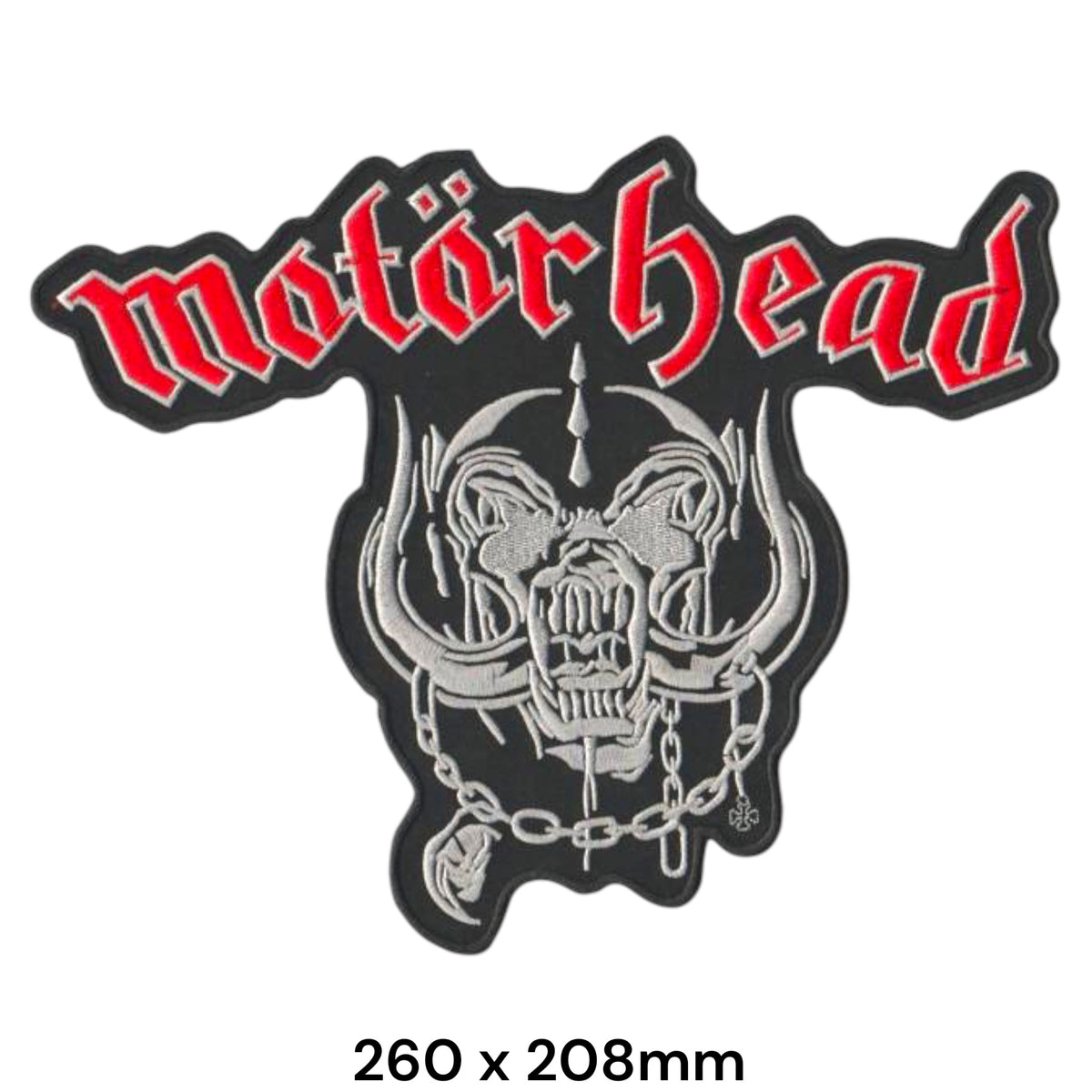 Motörhead Warpig XXL Die-Cut Back Patch Black Red Silver Embroidered 260x208mm