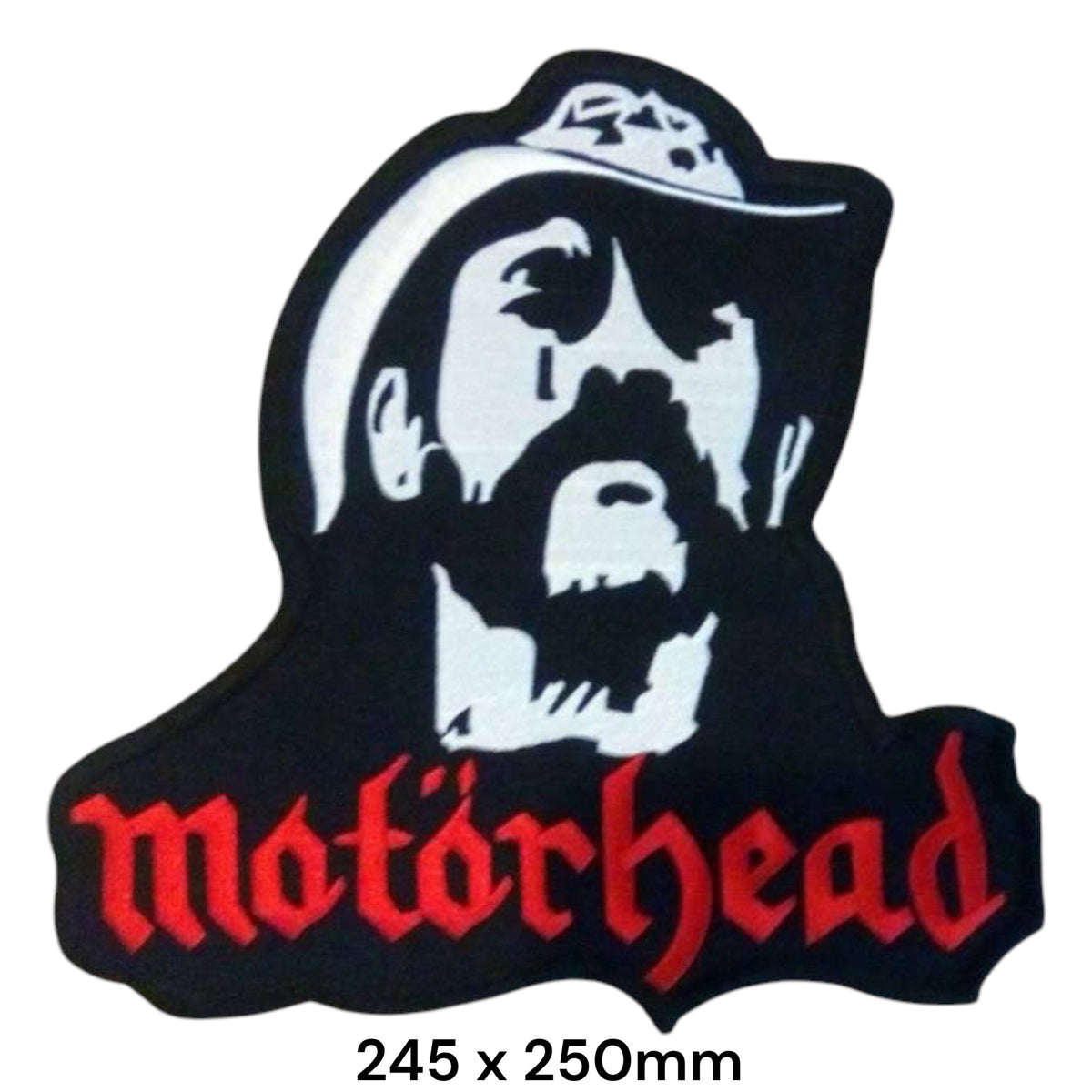 Motörhead Lemmy Kilmister XXL Die-Cut Back Patch Black White Red Embroidered 245x250mm