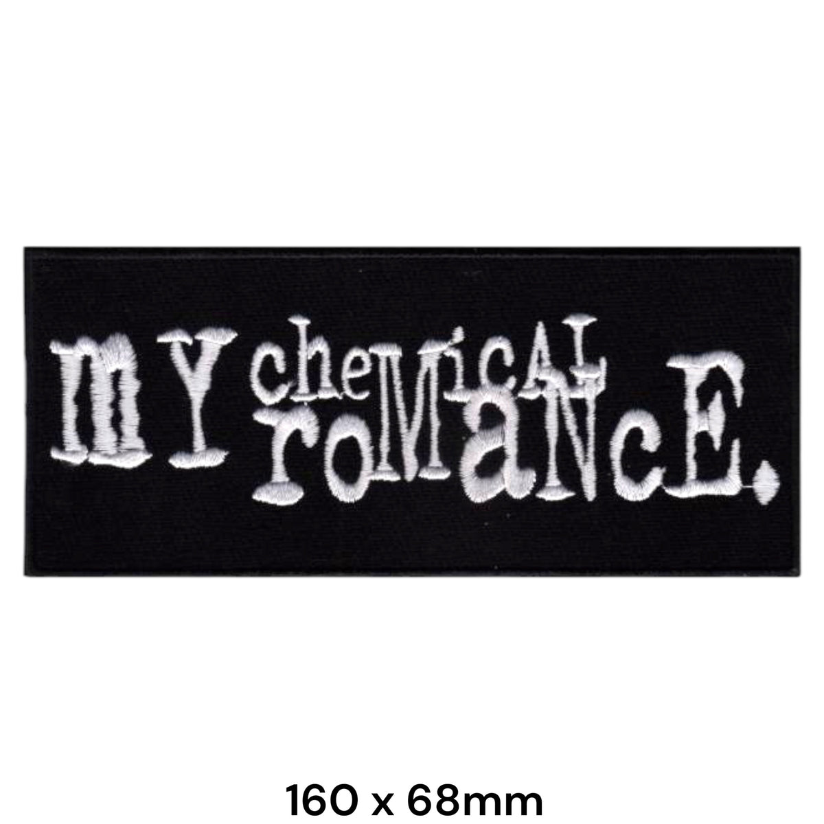 My Chemical Romance Three Cheers Logo XL Rectangle Patch Black White Embroidered 160x68mm