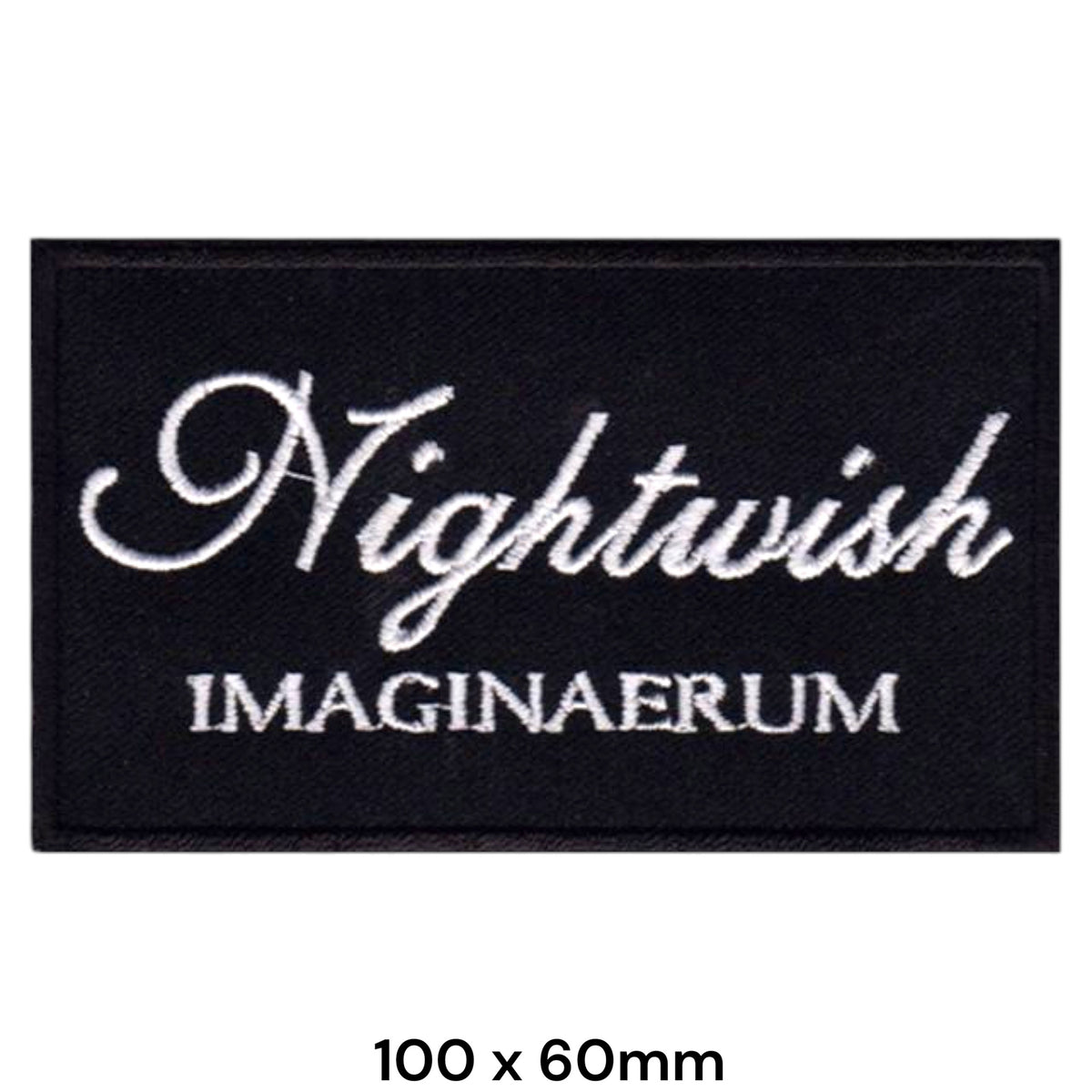Nightwish Imaginaerum Logo Rectangle Patch Black White Embroidered 100x60mm