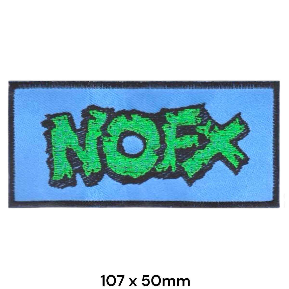 NOFX Logo Rectangle Patch Blue Green Black Embroidered 107x50mm