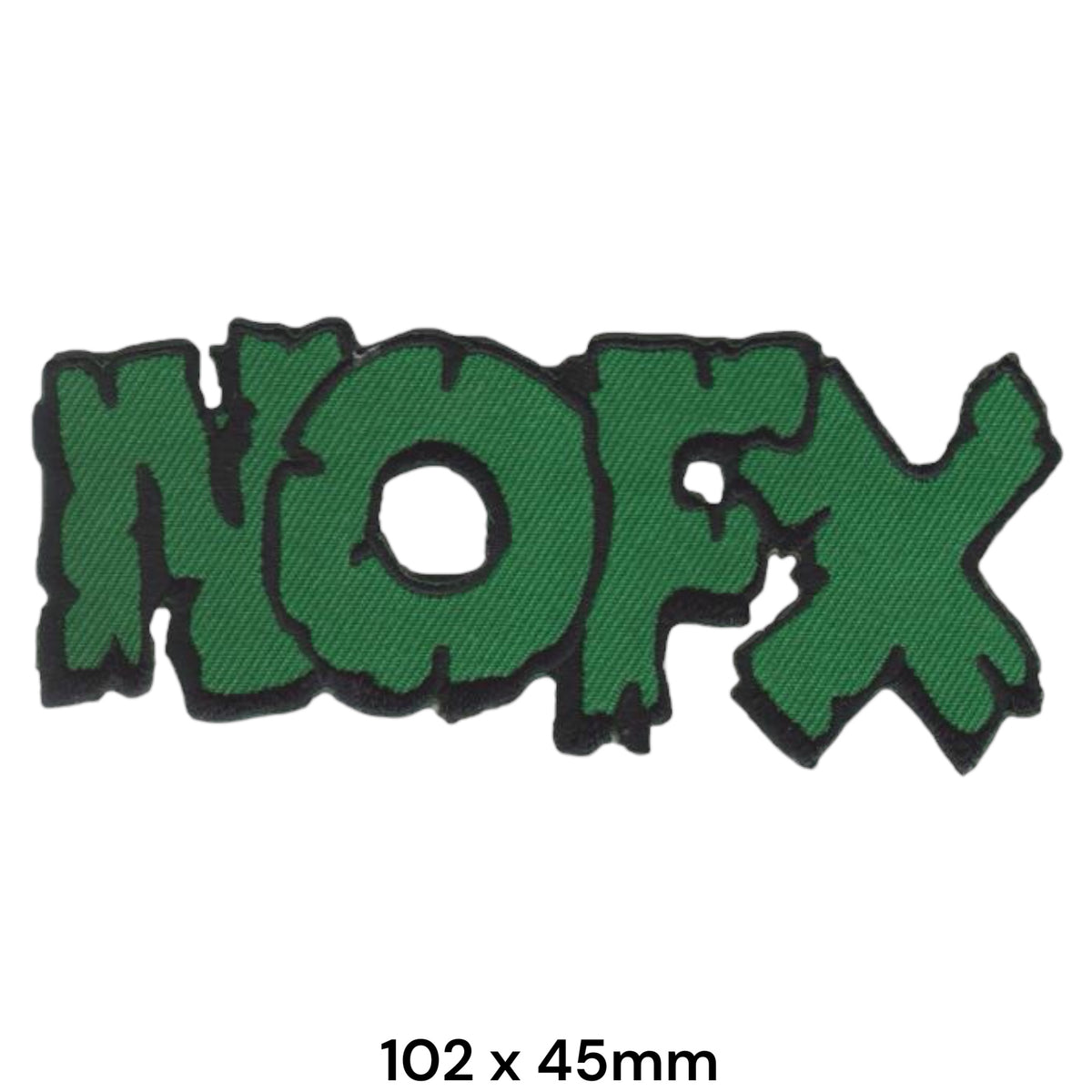 NOFX Logo Die-Cut Patch Green Black Embroidered 102x45mm