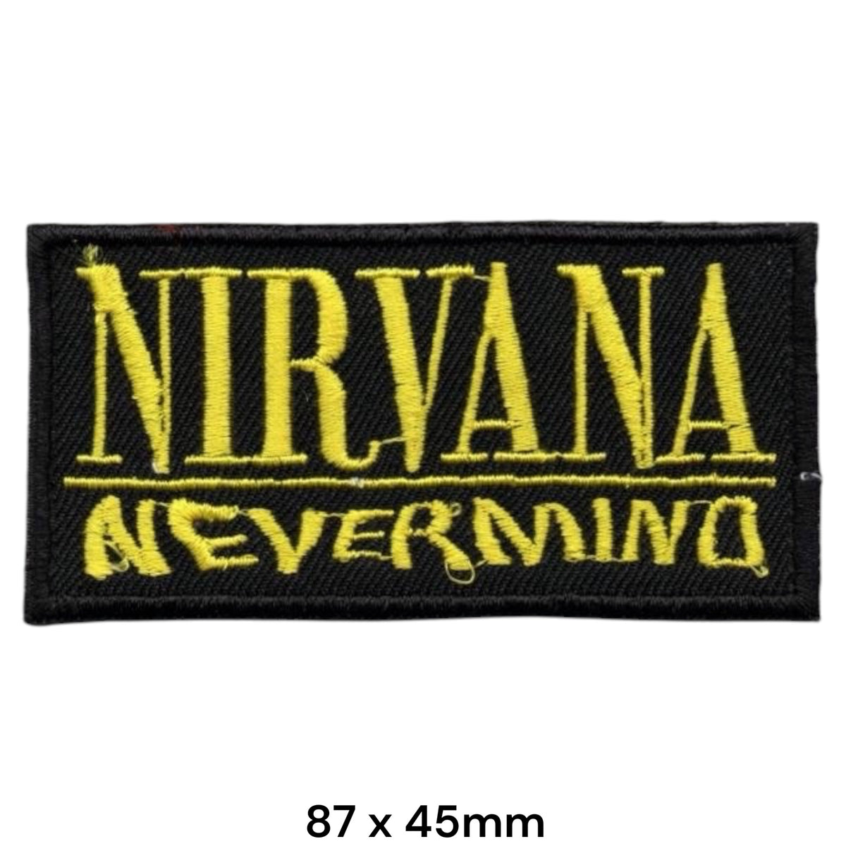 Nirvana Nevermind Rectangle Patch Yellow Black Embroidered 87x45mm