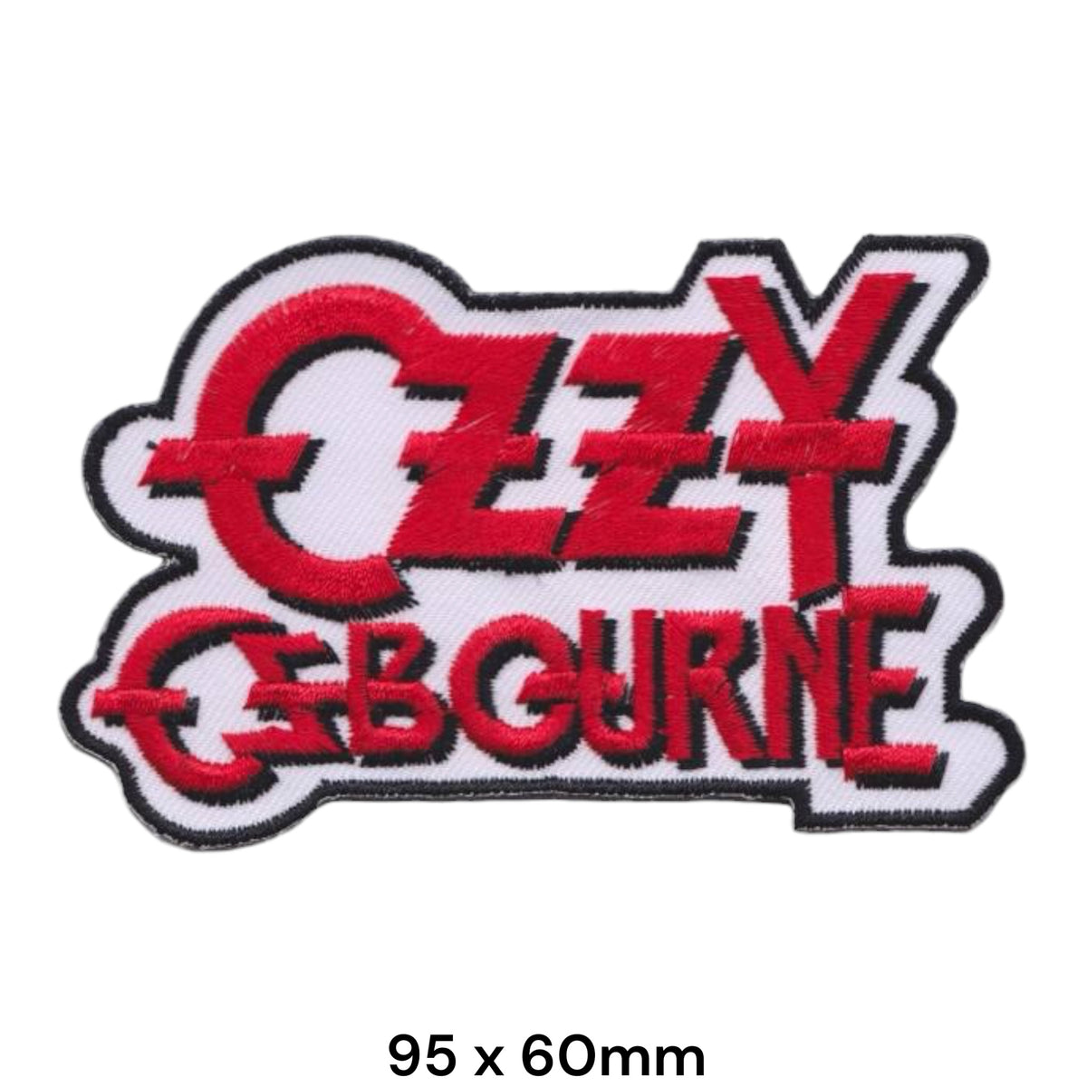 Ozzy Osbourne Full Name Die-Cut Patch Red Black White Embroidered 95x60mm