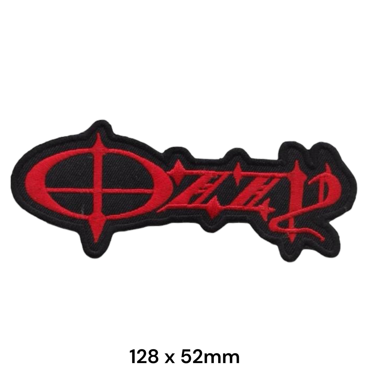 Ozzy Osbourne OZZY Logo Die-Cut Patch Red Black Embroidered 128x52mm