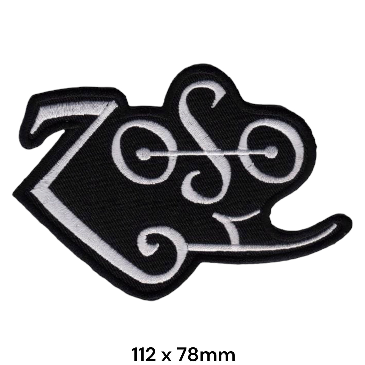 Led Zeppelin Zoso Symbol Die-Cut Black White Embroidered Patch 112x78mm