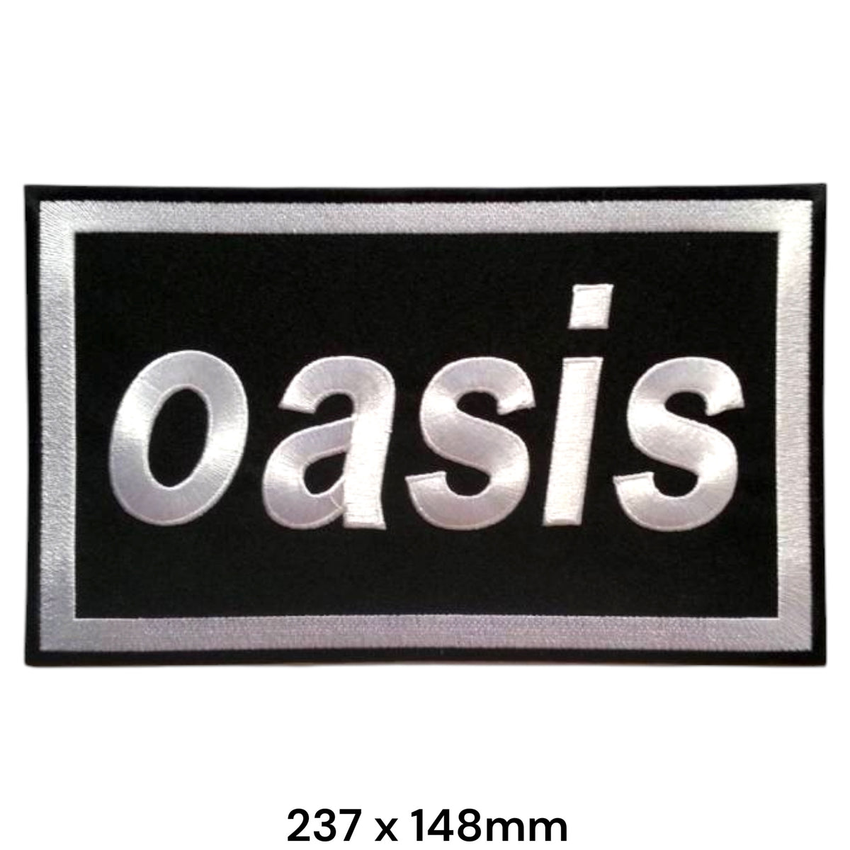 Oasis Large Back Patch Silver Black Embroidered 237x148mm