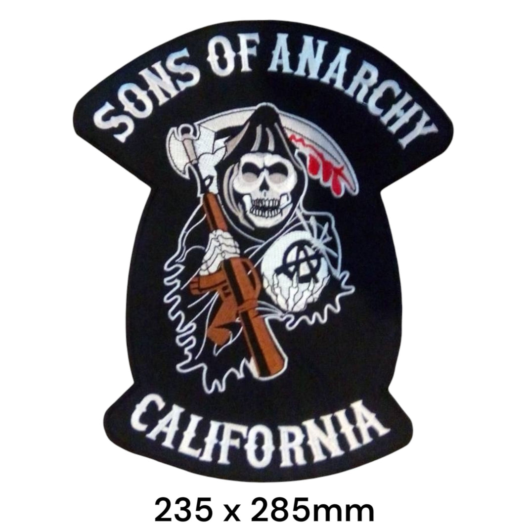 Sons of Anarchy California Back Patch Reaper Black White Red – Large ...