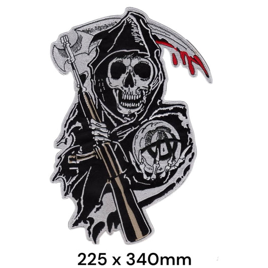 Sons of Anarchy extra large embroidered die-cut reaper back patch with ...
