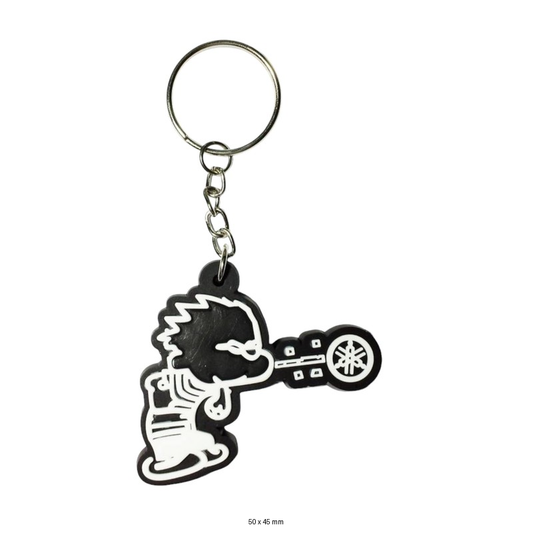 Yamaha Parody Keychain | Funny White Comic Motif for Bikers