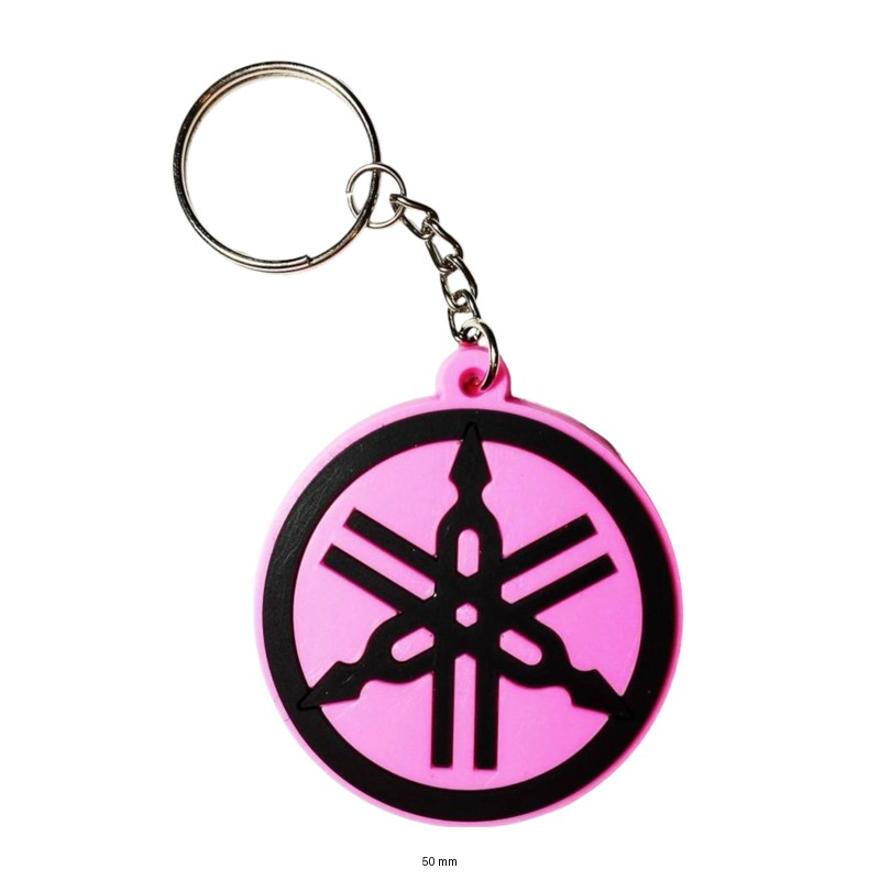 Yamaha Logo Keychain | Bold Pink & Black Design for Riders
