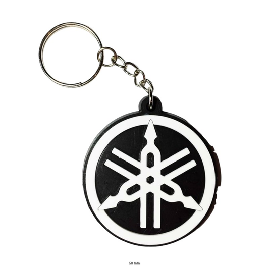 Yamaha Logo Keychain | Classic Black & White Design for Riders