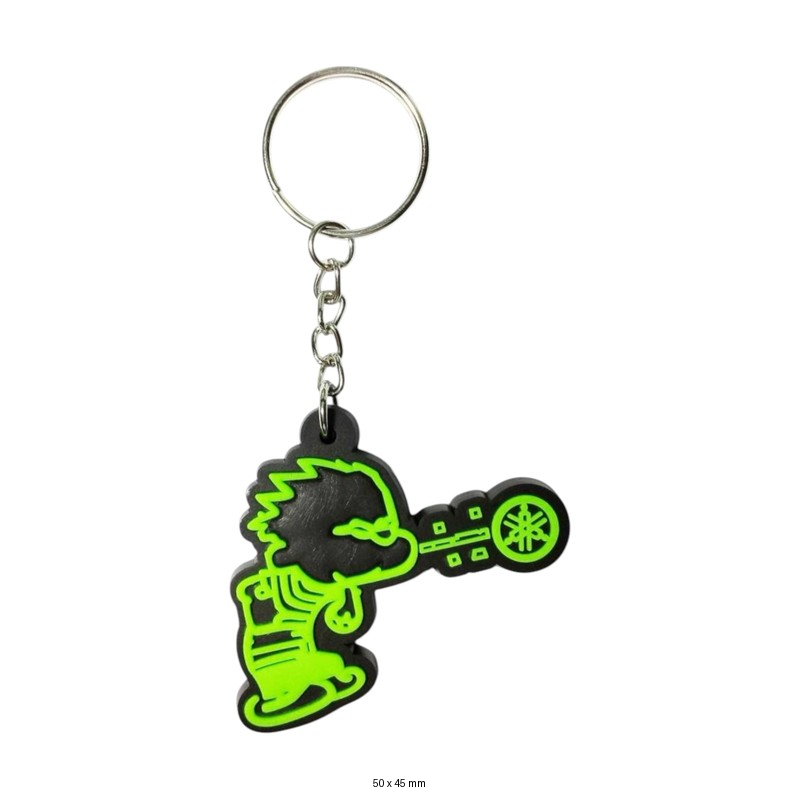 Yamaha Motif Keychain | Neon Green Design for Motorcycle Fans