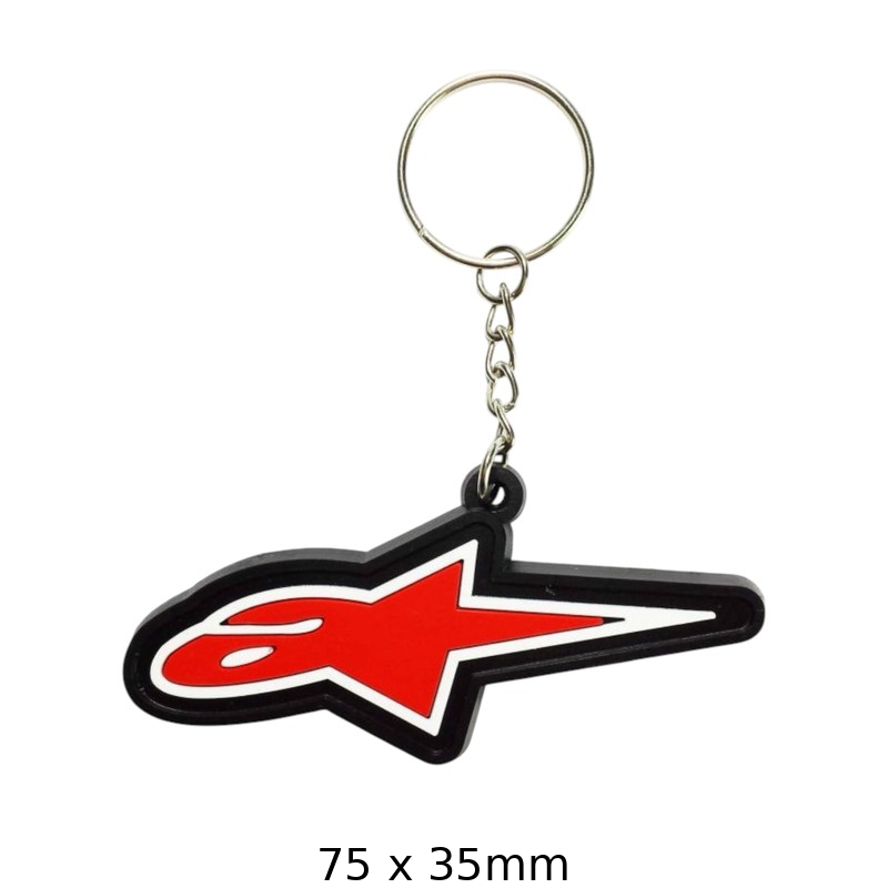 Alpinestars Logo Keychain - Motorcycle Keyring Accessory