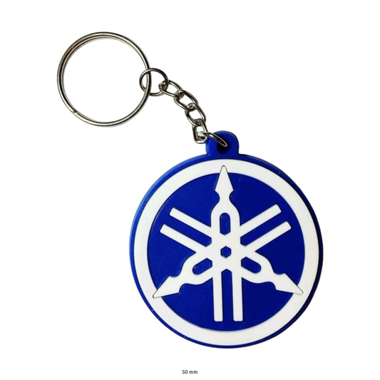 Yamaha Logo Keychain | White & Blue Durable Design for Riders
