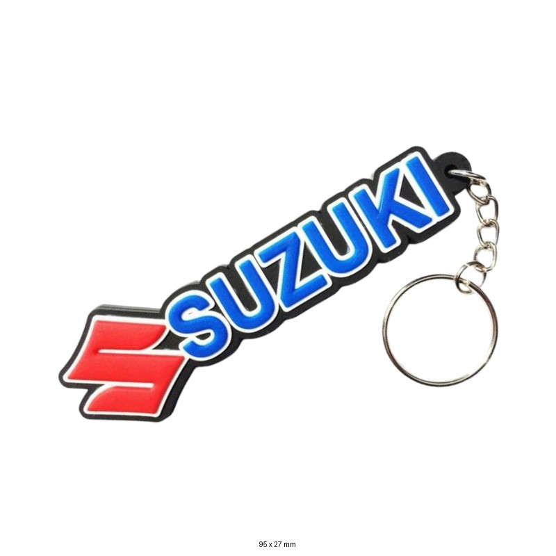 Suzuki Logo Keychain with Chain and Ring