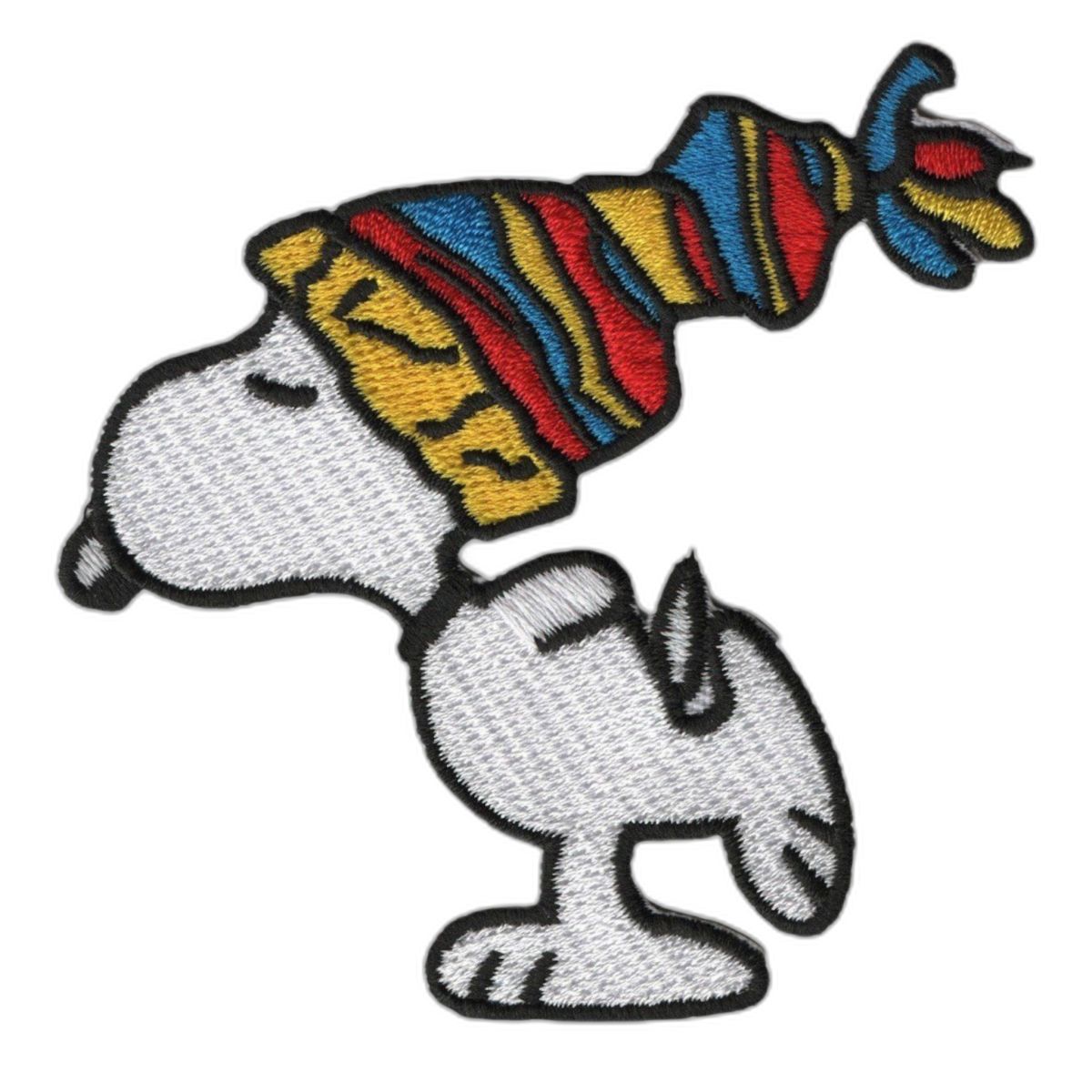 Cute Snoopy Iron-On Patch with Colorful Hat 80x80mm