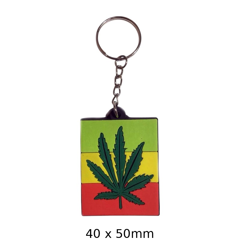 Rasta Leaf Keychain - Reggae Inspired Keyring
