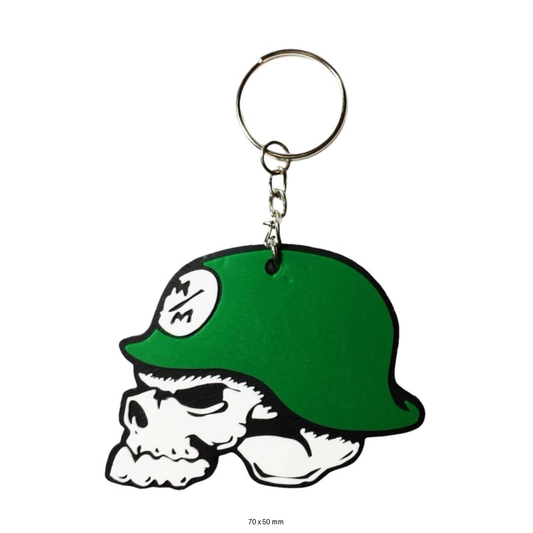 Military Skull Helmet Keychain | Bold Skull Design