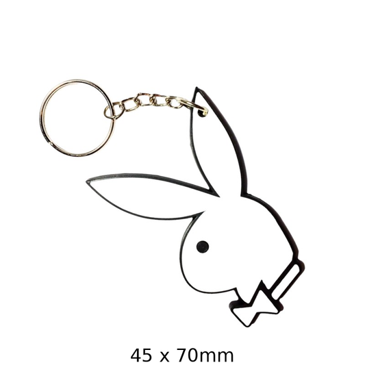 Playboy Bunny Logo Keychain - Stylish Keyring Accessory