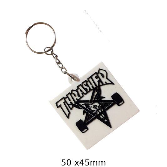 Thrasher Skateboard Logo Keychain - Keyring for Skaters