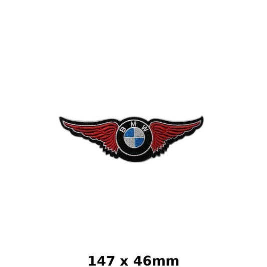 BMW Logo with Wings Iron-On Embroidered Patch