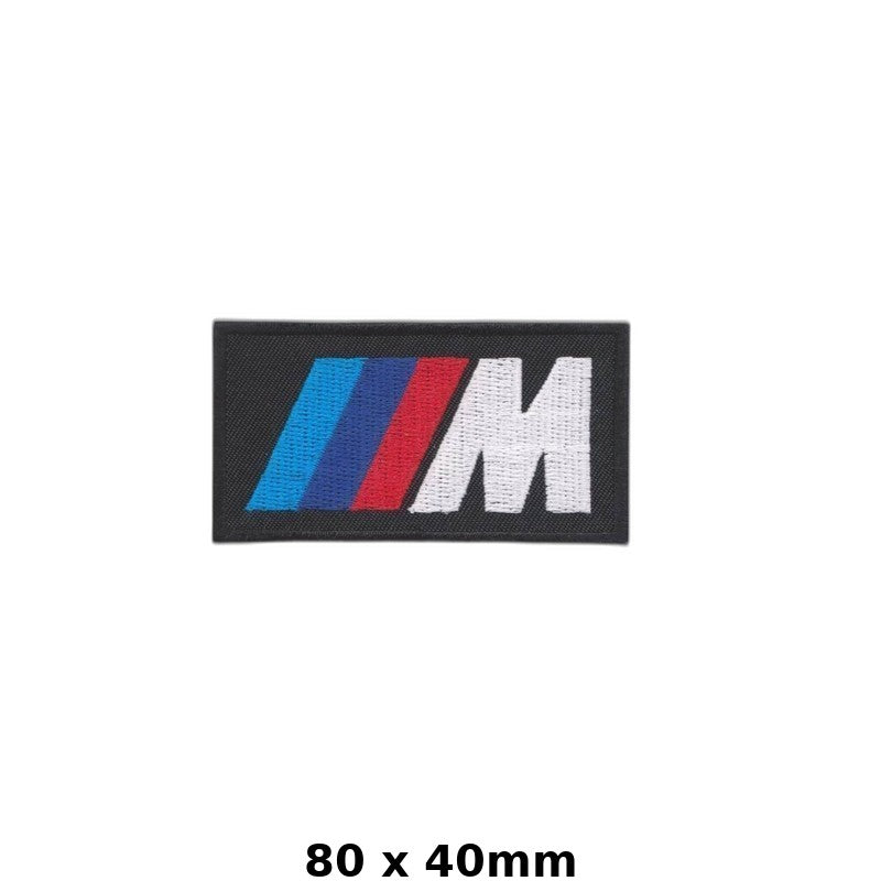 BMW M Logo Iron-On Patch - Embroidered 80x40mm