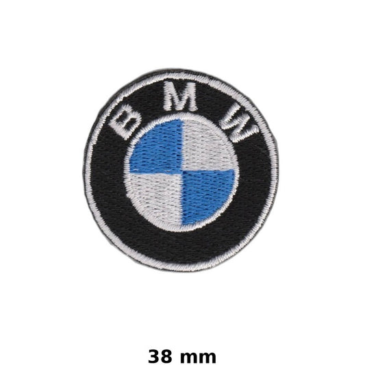 BMW Logo Iron-On Embroidered Patch 2x 38mm