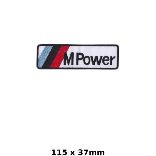BMW M Power Iron-On Patch - Embroidered 115x37mm